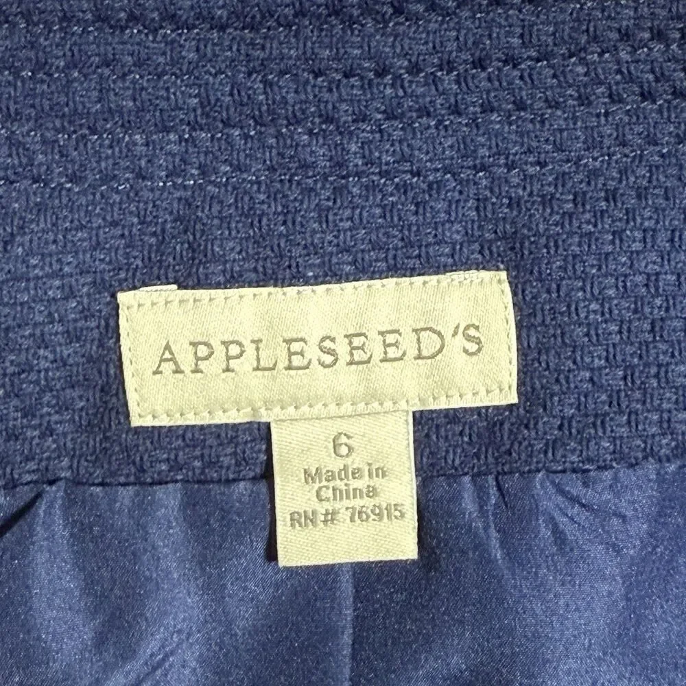 Appleseeds Dress Suit Women 6 Blue Dress Jacket Career Business Office Vintage